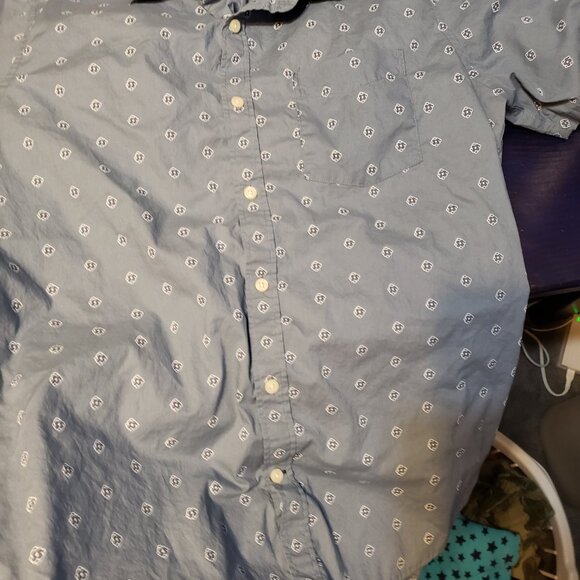 Men's Patterned Button-Up Shirts - Blue and Floral - Picture 6 of 6